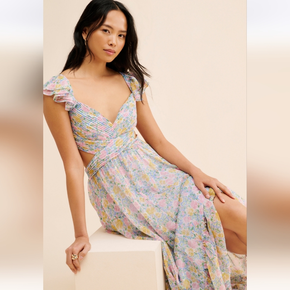 Astr Primrose Floral Strappy Back Maxi Dress - Picture 4 of 16